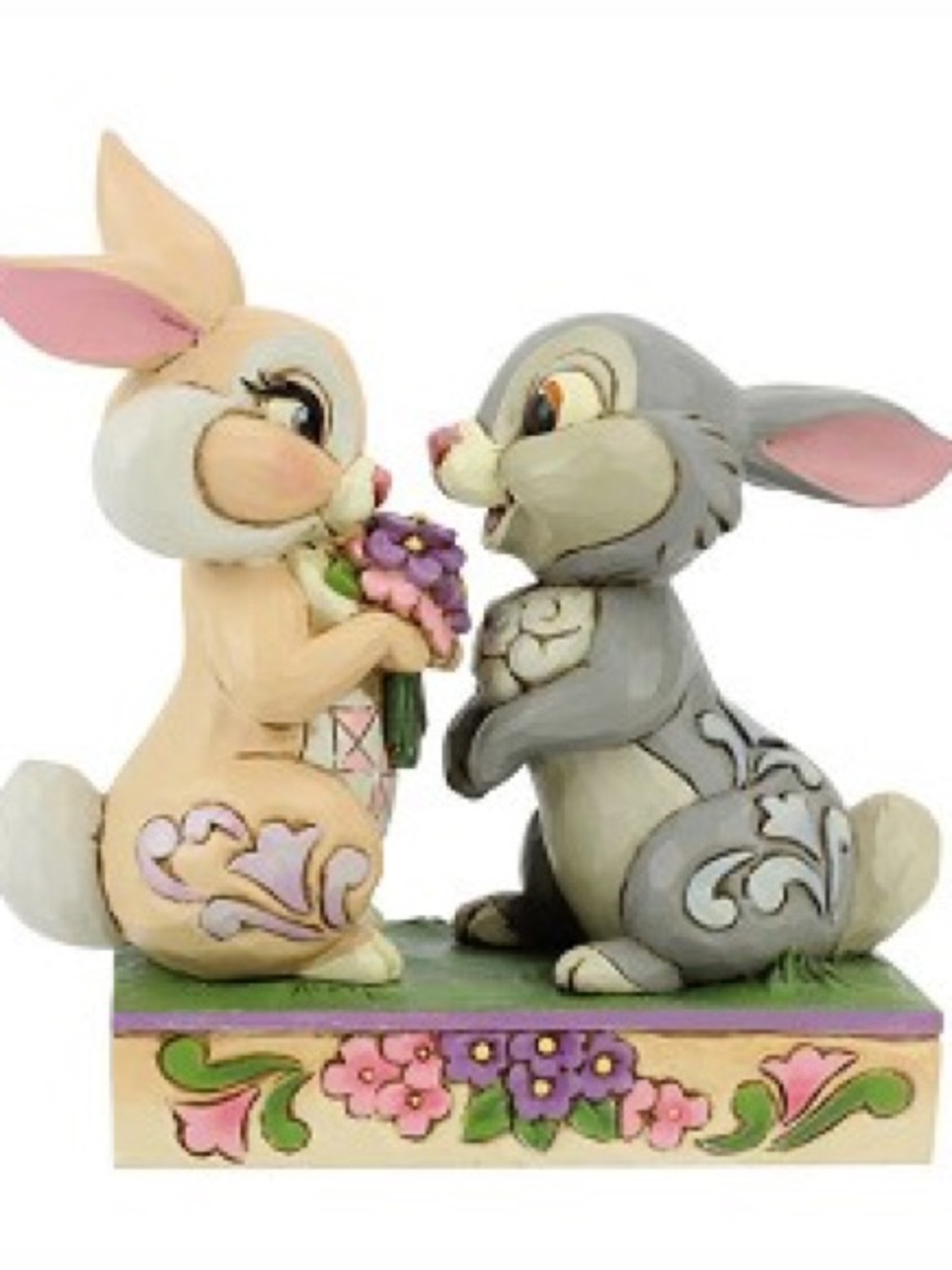Jim Shore Disney Traditions Bambi Thumper & Blossom Bunny Bouquet Figure
